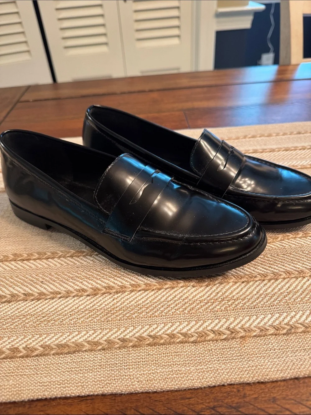 Classic Black Leather Penny Loafers - women’s from banana republic size 8.5